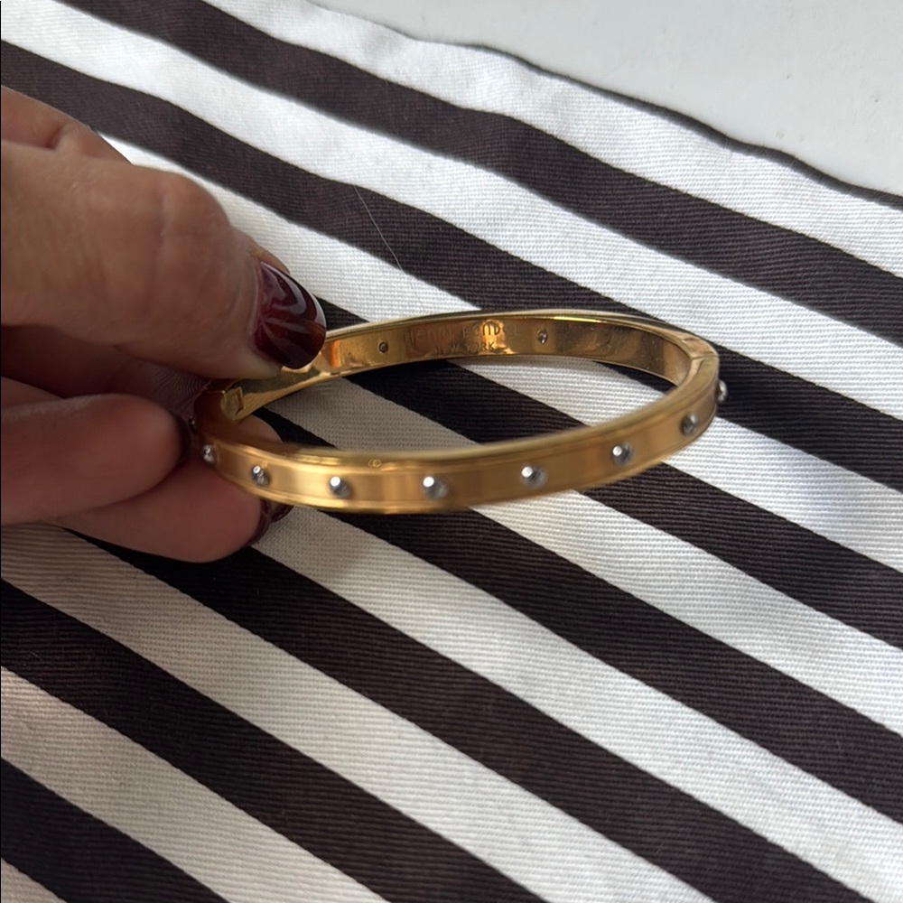 Henri Bendel Gold Bangle with Silver Accents - small